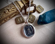 cross, anchor and heart wax seal necklace - faith, hope and love