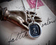 cross, anchor and heart wax seal necklace - faith, hope and love