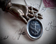 anchor wax seal necklace - fouled anchor - HOPE - wax seal jewelry