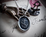 anchor wax seal necklace - fouled anchor - HOPE - wax seal jewelry