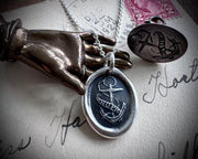 anchor wax seal necklace - fouled anchor - HOPE - wax seal jewelry