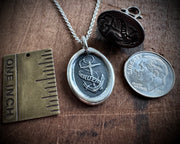 anchor wax seal necklace - fouled anchor - HOPE - wax seal jewelry