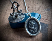 anchor wax seal necklace - fouled anchor - HOPE - wax seal jewelry