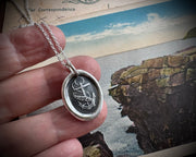 anchor wax seal necklace - fouled anchor - HOPE - wax seal jewelry