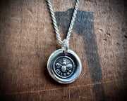 bee wax seal necklace - bee silent - wax seal jewelry