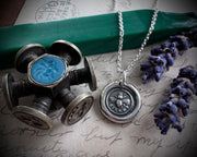 bee wax seal necklace - bee silent - wax seal jewelry