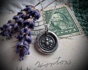 bee wax seal necklace - bee silent - wax seal jewelry