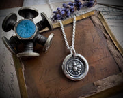 bee wax seal necklace - bee silent - wax seal jewelry