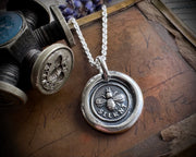 bee wax seal necklace - bee silent - wax seal jewelry