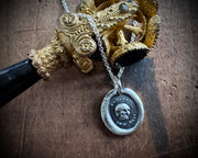 skull wax seal necklace - ES FVI SVM ERIS - wax seal jewelry