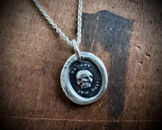skull wax seal necklace - ES FVI SVM ERIS - wax seal jewelry