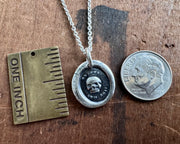 skull wax seal necklace - ES FVI SVM ERIS - wax seal jewelry