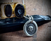 skull wax seal necklace - ES FVI SVM ERIS - wax seal jewelry
