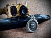 skull wax seal necklace - ES FVI SVM ERIS - wax seal jewelry