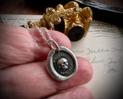 skull wax seal necklace - ES FVI SVM ERIS - wax seal jewelry