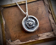 Tudor Rose wax seal necklace - medieval wax seal jewelry