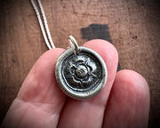 Tudor Rose wax seal necklace - medieval wax seal jewelry