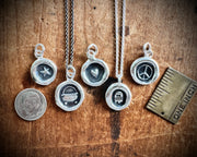 cauldron, ghost, witch heart, star, or peace sign wax seal charms