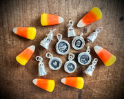 cauldron, ghost, witch heart, star, or peace sign wax seal charms