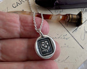 pansy wax seal necklace pendant - floral wax seal jewelry