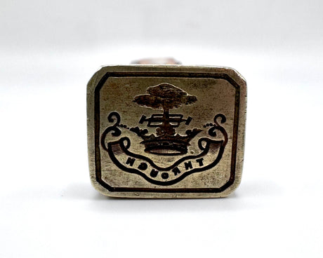 oak tree with frame saw - through - mosaic handle antique desk wax seal