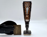 oak tree with frame saw - through - mosaic handle antique desk wax seal