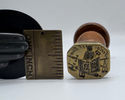 an owl, a book and scales of justice antique desk wax seal  - FIDES ET TIME