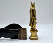 greyhound whippet crest antique wax seal with Napolean handle