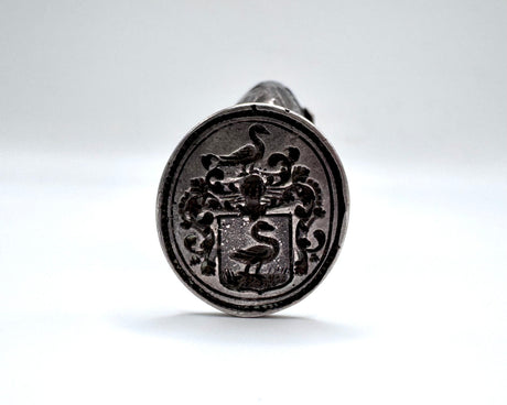 swan crest silver vignette antique wax desk seal