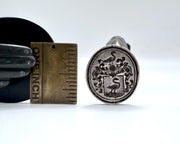 swan crest silver vignette antique wax desk seal