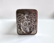 crest with a flower, a skull and a heart -  bloodstone handle antique wax seal
