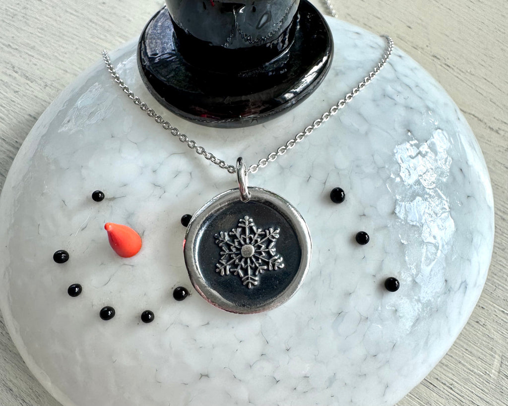 snowflake wax seal necklace