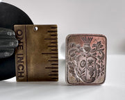 crest with a flower, a skull and a heart -  bloodstone handle antique wax seal