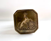 greyhound whippet crest antique wax seal with Napolean handle