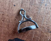 memento mori skull and crossed bones - antique swivel fob wax seal