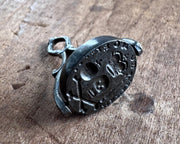 memento mori skull and crossed bones - antique swivel fob wax seal