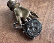 memento mori skull and crossed bones - antique swivel fob wax seal