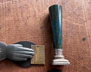 crest with a flower, a skull and a heart -  bloodstone handle antique wax seal