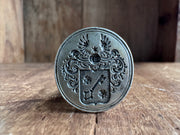 skeleton key crest with winged star fob seal - antique fob wax seal