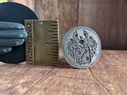 skeleton key crest with winged star fob seal - antique fob wax seal