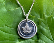 maple leaf wax seal necklace