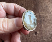 heart in hand wax seal fob - antique wax seal