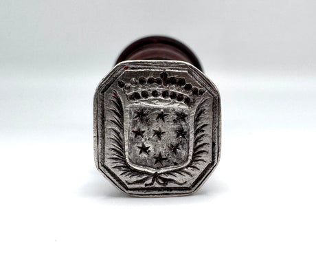 stars crest antique wax seal - antique desk wax seal