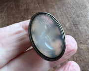 dove on a heart fob L’AMOUR wax seal fob - antique wax seal