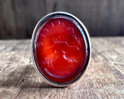 two doves under crown antique fob seal - L'AMITIE