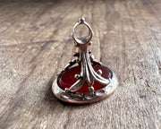 two doves under crown antique fob seal - L'AMITIE
