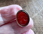 two doves under crown antique fob seal - L'AMITIE