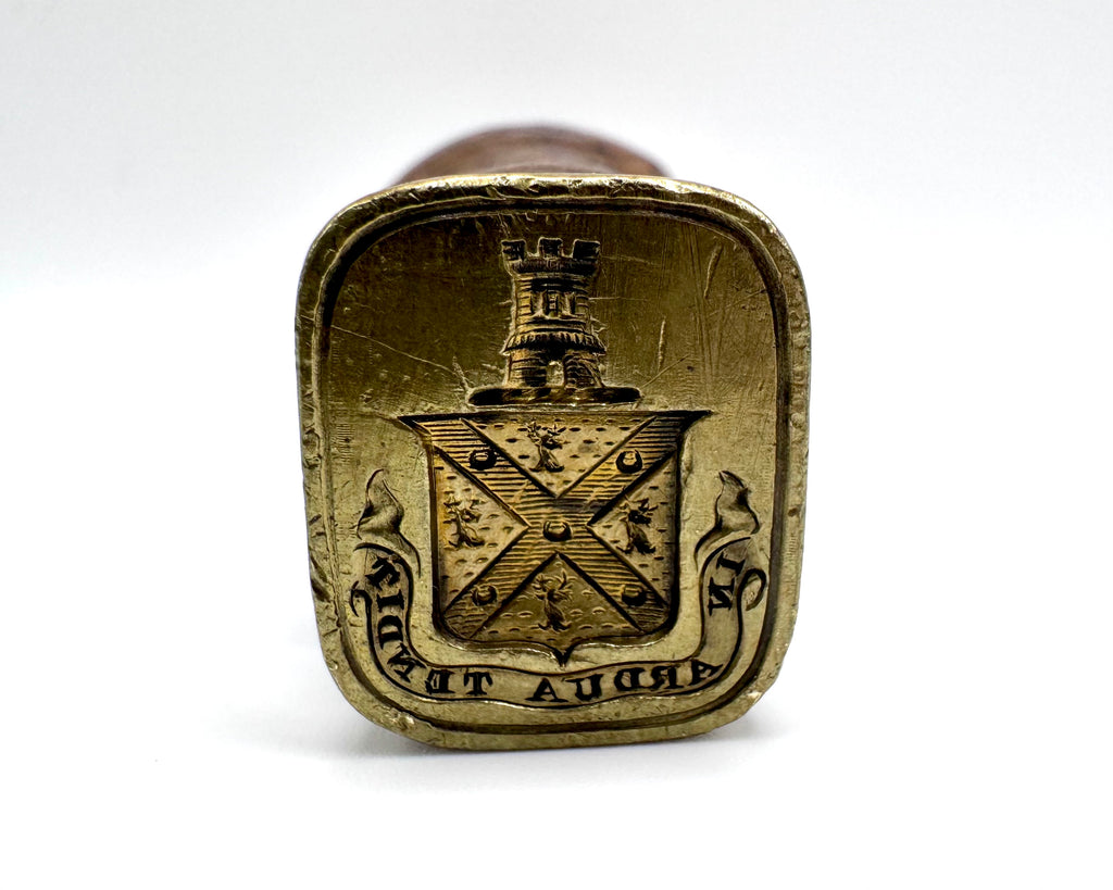 castle tower crest antique wax seal - antique desk wax seal