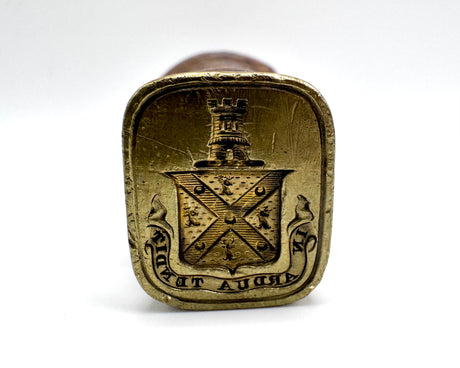 castle tower crest antique wax seal - antique desk wax seal