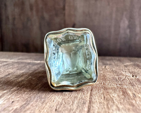 antique heart fob wax seal - GIVING AND FORGIVING